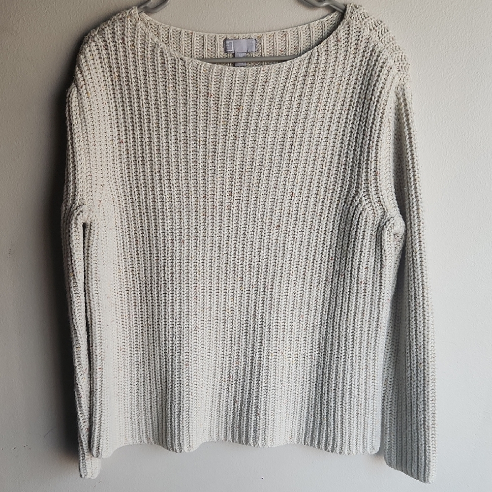 JCPenney Women's Cream Ribbed Sweater
